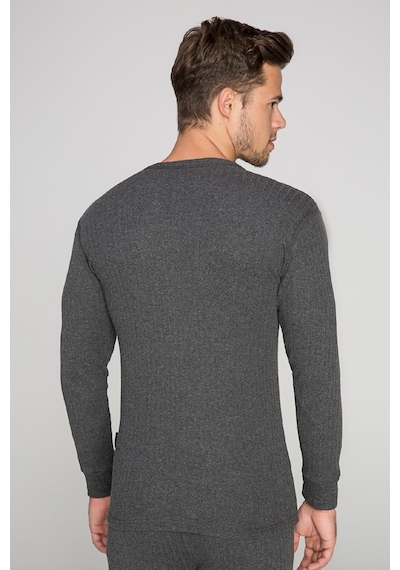 Thermoform Soft Unisex Uzun Kol  Fanila Antrasit Koyu Gri