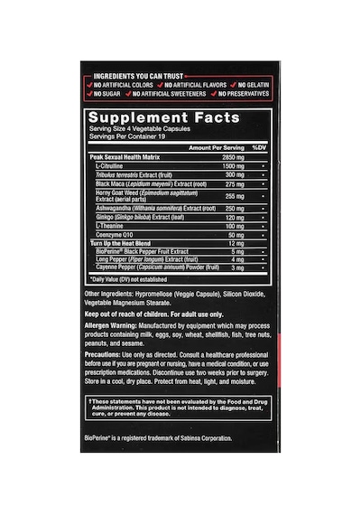 Force Factor Score Premium Libido Enhancer L-citrulline , Tribulus , Black Maca , L-theanine 76 Cap