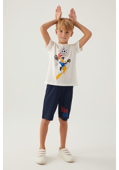 Looney Tunes Bugs Krem Erkek Çocuk Bermuda Takım 5274-42821 Krem