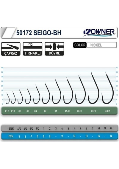 Owner 50172 Seigo-Bh Beyaz Tırnaklı Olta Iğnesi (528201921)