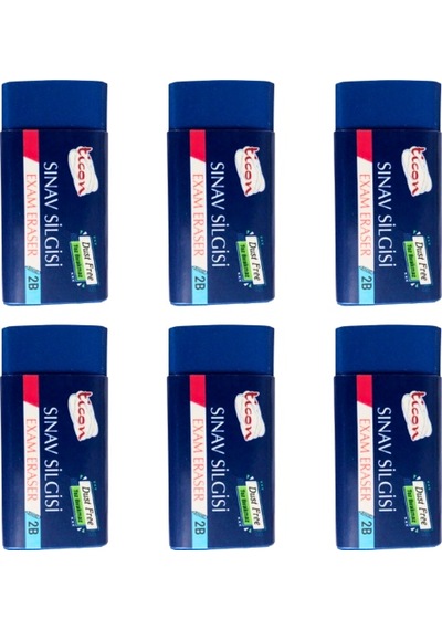 Ticon 2b Sınav Silgisi 6 Adet Dust Free Toz Bırakmaz