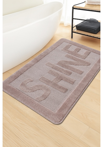Doğal Kaymaz Taban Banyo Paspas Uzun Ömürlü Yumuşak Dokulu Su Emici Yıkanabilir Shine 60x100 Vizon