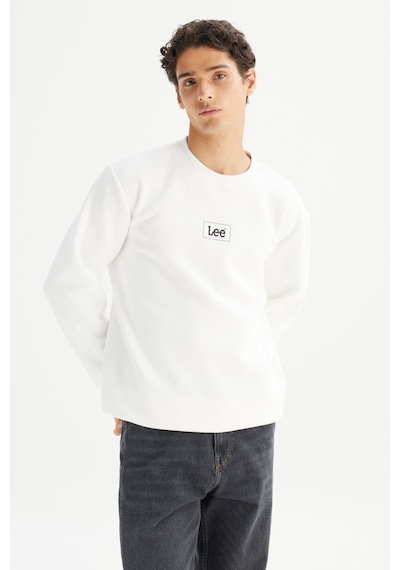 Lee Regular Fit Normal Kesim Sıfır Yaka Sweatshirt Off White