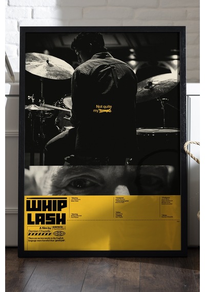 Whiplash Siyah Ahşap Çerçeveli Poster, Dekoratif Film Duvar Tablosu