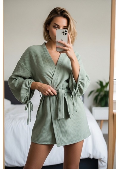 Combattente Exclusive Products Yeni Sezon Müslin Kimono - Bağlamalı Kol Detayı, Lüks Oversize Kadın Kimono - Oeko-tex Sertifikalı Kumaş Çağla Yeşili Combattente Exclusive Products Yeni Sezon Müslin Kimono - Bağlamalı Kol Detayı, Lüks Oversize Kadın Kimono - Oeko-tex Sertifikalı Kumaş Çağla Yeşili