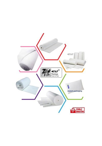 Faf Fresh Air Filter 1 M2 Elyaf Filtre 1. Kalite Marka-15-18mm Kalınlığında - Eu4 G4 Sınıfı Filtre -en779 -ıso168