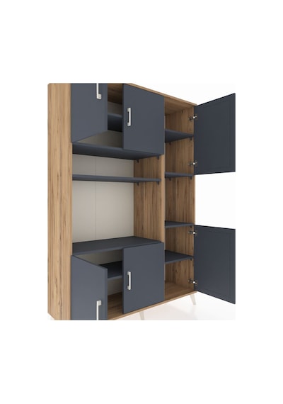 Hyperion Dolap 9 Raflı 6 Kapaklı 132x44x195 Çam-antrasit/antrasit Antrasıt/antrasıt Hyperion Dolap 9 Raflı 6 Kapaklı 132x44x195 Çam-antrasit/antrasit Antrasıt/antrasıt