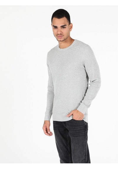 Colin's Slim Fit Bisiklet Yaka Erkek Gri Melanj Kazak CL1051605_Q1.V2_MGA Colin's Slim Fit Bisiklet Yaka Erkek Gri Melanj Kazak CL1051605_Q1.V2_MGA