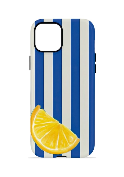 Apple iPhone Uyumlu 14 Vorian Çift Katmanlı Magsafe Kılıf Lemon Coast Stripe