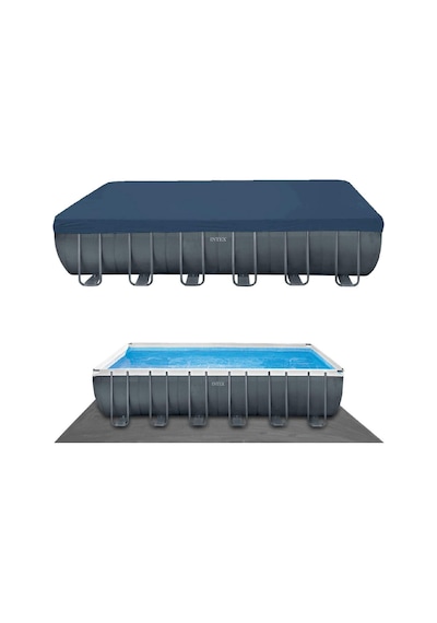 İntex 26356np Ultra Xtr Dikdörtgen Prefabrik Aile Havuzu 549x274x132cm Merdiven+filtre+örtü Set