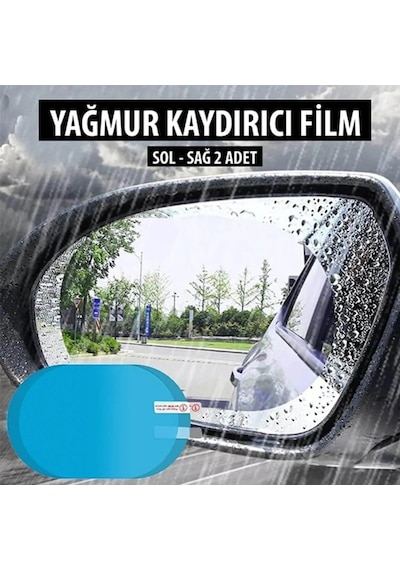 Oto Dış Ayna Yağmur Kaydırıcı - Su Tutmaz Film - Tüm Araçlara Uyumlu Yan Dikiz Aynası Buğu Önleyici