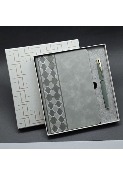 Kutulu Gri Defter Ve Metal Kalem Seti Hmngoxxtptprp Belirtilmemiş