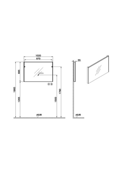 VitrA Core Düz Ayna 100 Cm 66916 Krom