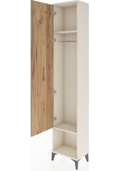 Arges Dolap 2 Raflı Tek Kapaklı Tek Askılı 44x30x221 Aytaşı-çam Aytaşı