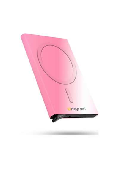 Wrapsol Magsafe Mekanizmalı Kartlık Rfid Korumalı Alüminyum Otomatik Kredi Kartlık Renkli Parlak Saks Mavi Metalik Pembe Metalik Pembe
