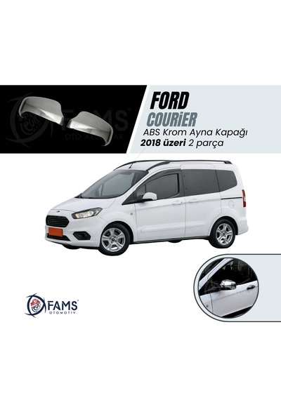 Ford Courier Abs Krom Ayna Kapağı 2018 Üzeri 2 Prç. Paslanmaz Çelik Yarım