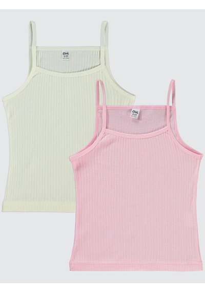 Civil Girls Kız Çocuk 2'li Atlet Set 2-10 Yaş Ekru-pembe Ekru-pembe Ekru - Pembe