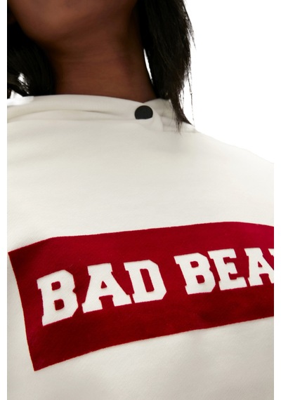 Bad Bear Flog Kadın Kapüşonlu SweatShirt- 22.04.12.007 Ekru