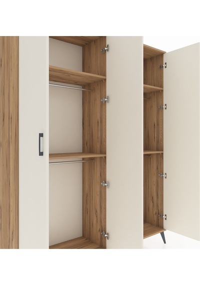 Hyperion Gardrop 4 Raflı 4 Kapaklı 4 Askılı 176x44x221 Çam-aytaşı/çam Aytaşı/çam