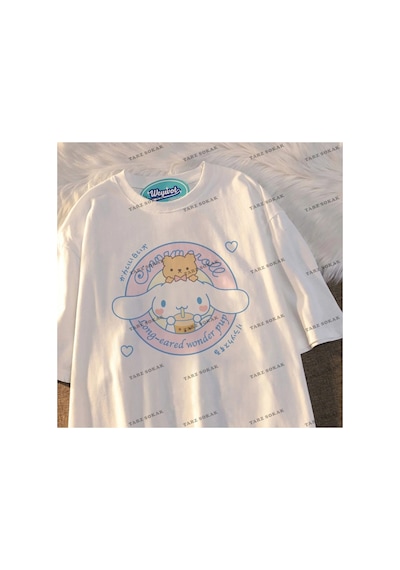 Tarzsokak Sanrio Cinnamoroll Kısa Kollu Giysi Beyaz