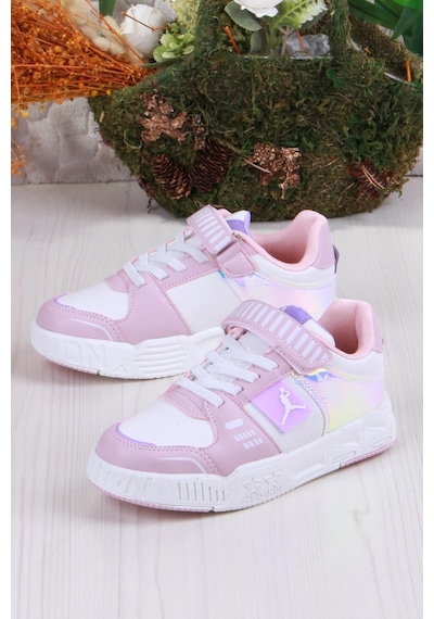 Fort Cool King Kısa Anatomik Rahat Hafif Sneaker Kız Çocuk Ayakkabı Pudra