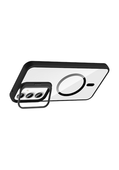 Zore Galaxy Uyumlu A35 Kılıf Standlı Ve Kamera Lens Hediyeli M-safe Şarj Özellikli Ogaa Etro Kapak - Derin Mor
