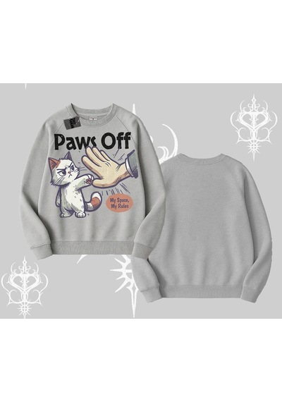Startmore Procatstinator Kedi Baskılı Kapşonlu Crop Sweatshirt Siyah