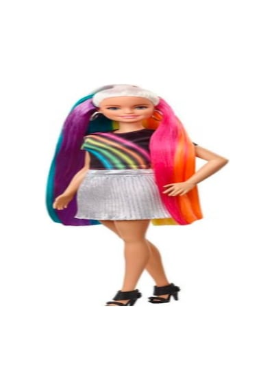 Barbie-Barbie Gökkuşağı Renkli Saçlar Bebeği