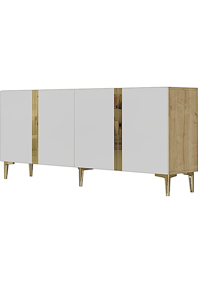 Ka1898dbg Anka Konsol Ve Tv Sehpası Safirmeşe-beyaz-gold 180cm