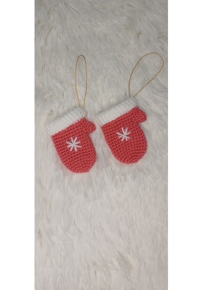 Yılbaşı Ağacı Süsü Eldiven 2 Adet - El Örgüsü - Amigurumi 001
