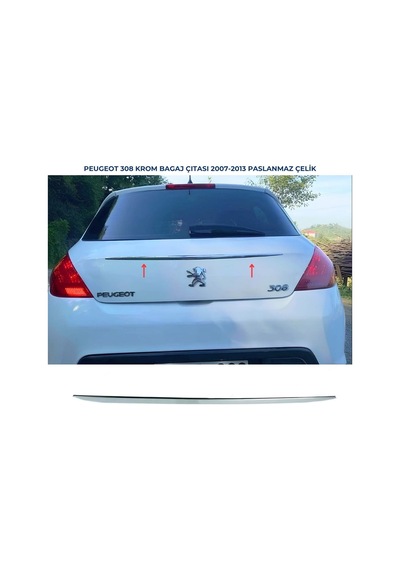Ebal Otomotiv Peugeot 308 Krom Bagaj Çıtası 2007-2013 Arası P.Çelik