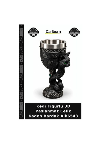 Özel Üretim Hediye Dekoratif Kedi Figürlü 3d Paslanmaz Çelik Kadeh Bardak Alk6543 Çok Renkli