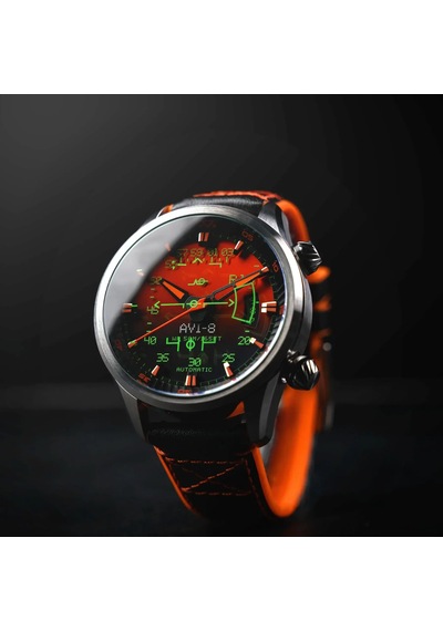 Avı-8 Hawker Harrier Hud Av-4117-03 Otomatik Erkek Kol Saati Gri