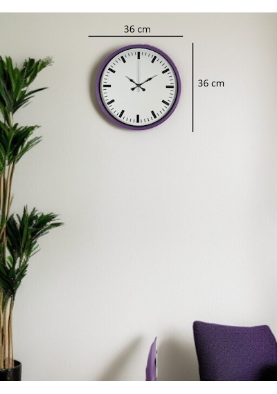 36 Cm Sade Standart Duvar Saati Çok Renkli