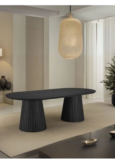 Bohenza Sabit Ahşap Yemek Masası 90x180 Siyah