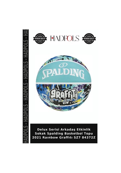 Delux Serisi Arkadaş Etkinlik Sokak Spalding Basketbol Topu 2021 Raınbow Graffıtı Sz7 84372z