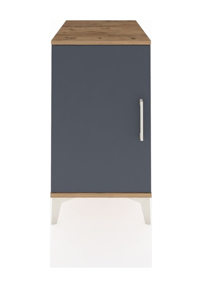 Kronos Komodin 2 Raflı Tek Kapaklı 44x59x80 Çam-antrasit Atlas Çam