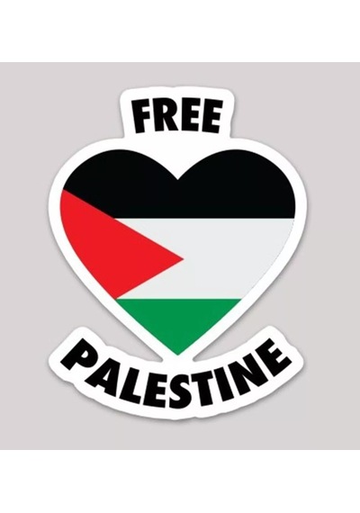 Araba Sticker Free Heart Palestine Özgür Filistin 18cm