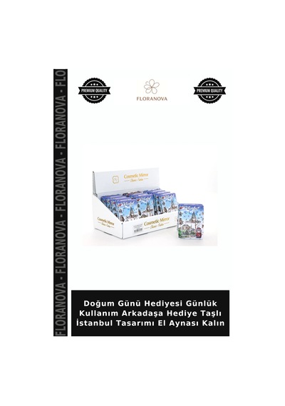 Doğum Günü Hediyesi Günlük Kullanım Arkadaşa Hediye Taşlı İstanbul Tasarımı El Aynası Kalın
