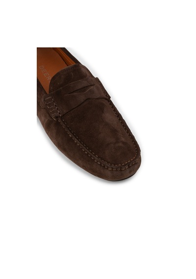 Deery Erkek Hakiki Süet Kahverengi Penny Loafer - E0920mkhvc01