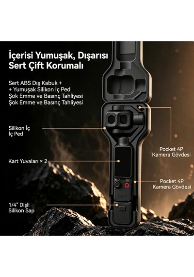 Djı Osmo Pocket 4p İle Uyumlu Sert Koruyucu Taşıma Çantası 01pro