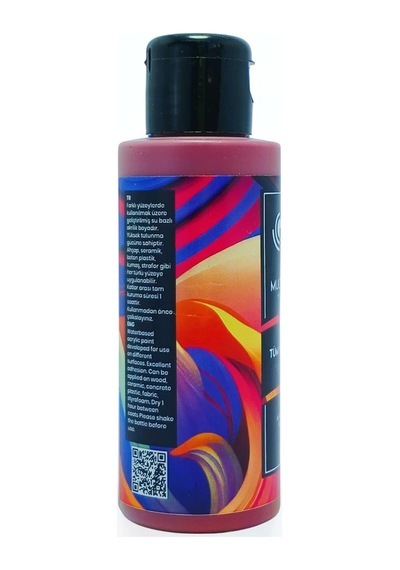 Multi-surface Hibrit Akrilik Boya, 120ml, Su Bazlı, Ahşap Cam Seramik Metal Kumaş Plastik İçin Bordo