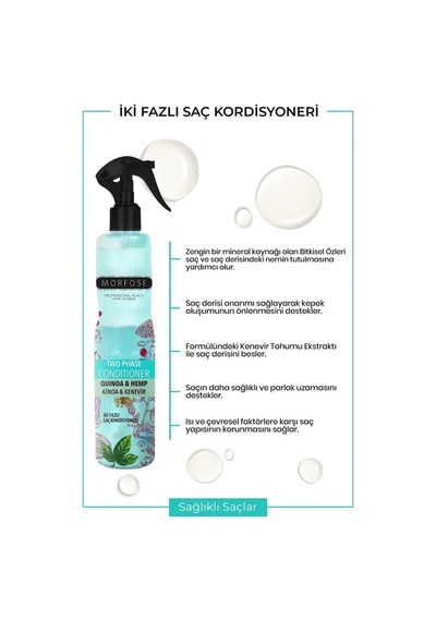 Tedar Çift Fazlı Kinoa & Kenevir Kondisyoner Fön Suyu 400 Ml - Mrfs Najmaddin