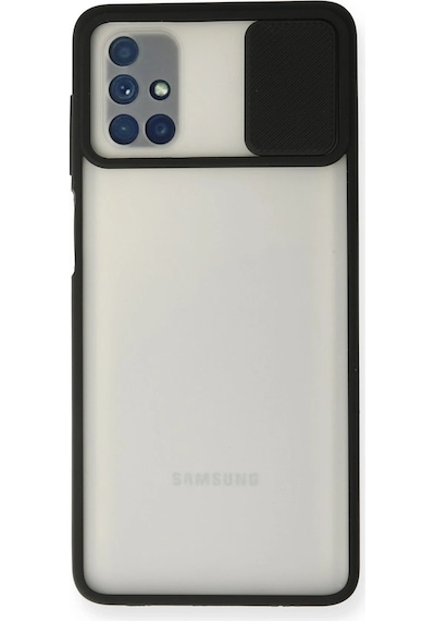 Muratech Newface Samsung Galaxy Uyumlu  M51 Kılıf Palm Buzlu Kamera Sürgülü Silikon - Siyah