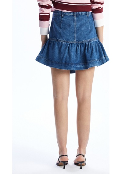 Lcw Vision İndigo Standart Fit Kadın Jean Mini Etek