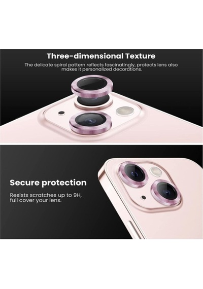 Apple  Uyumlu iPhone 13 Mini Kamera Koruyucu Lens Mercek Metal Çerçeveli 2li Set Gümüş Gri Silver