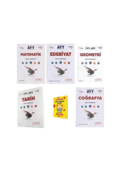 Limit Ayt Matematik Edebiyat Geometri Tarih Ve Coğrafya Soru Bankası 5li Set + Planlama Defteri