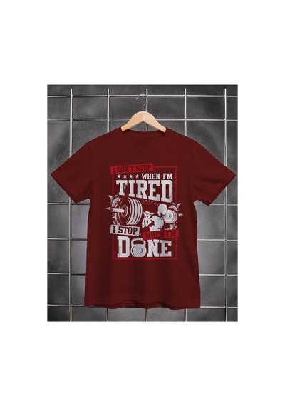Segungear Dontstop Erkek Regular Fit Baskılı Spor Tişört Bordo - 933732752 Bordo