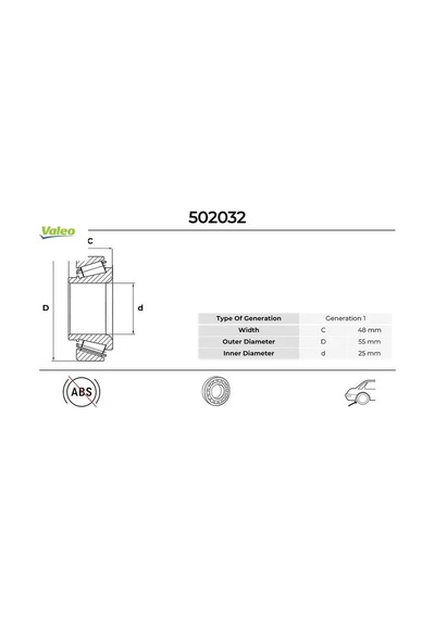 Arka Teker Rulmanı Renault Megane Iı 02 Scenıc Iı 02 Grand Scenıc Iı 02 48x25x55 Valeo 7701208059
