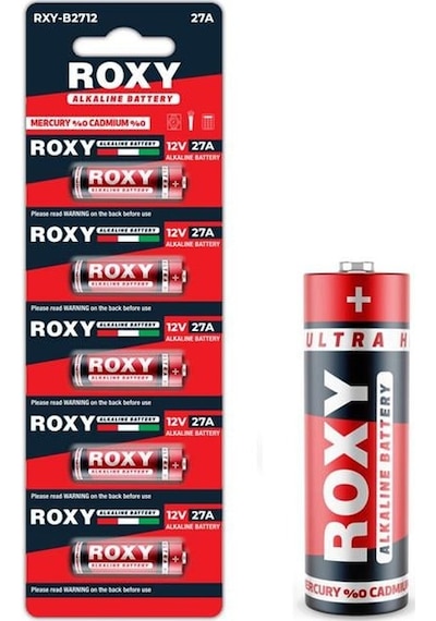 Roxy Rxy-b2712 İnce 12 Volt Alkalin 27a Alarm Pil 5'li Paket